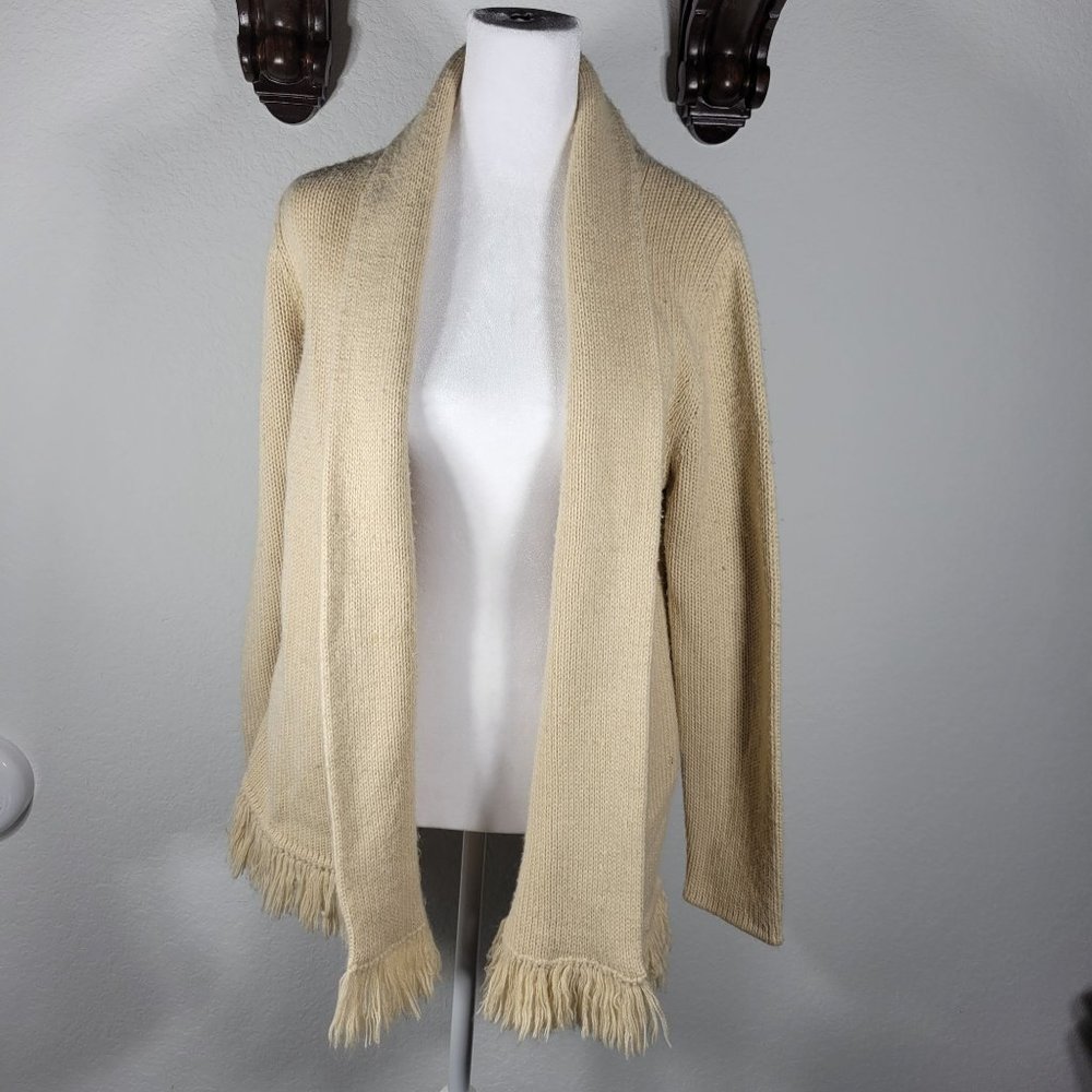 Designers Originals M Women Luxelon Open front cardigan fringe hem - Picture 1 of 8